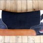 HILASON WESTERN GEL WOOL FELT HORSE SADDLE PAD BLACK COWHIDE HAIR ON LEATHER