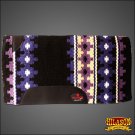 FE368-F HILASON WESTERN NEW ZEALAND WOOL HORSE SADDLE BLANKET BLACK BLUE