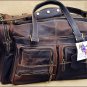 KDSTEPHENS TRAVEL LUGGAGE GYM DUFFLE LEATHER BAG COFFEE BROWN