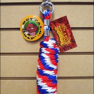 HORSE TACK BRAIDED POLY LEAD ROPE W/NPMI BUFFALO SNAP 5/8 X 10 RED WHITE BLUE