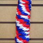 HORSE TACK BRAIDED POLY LEAD ROPE W/NPMI BUFFALO SNAP 5/8 X 10 RED WHITE BLUE