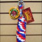 HORSE TACK BRAIDED POLY LEAD ROPE W/NPMI BUFFALO SNAP 5/8 X 10 RED WHITE BLUE