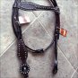 HILASON WESTERN LEATHER HORSE BRIDLE HEADSTALL DARK BROWN W/ STUDS