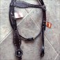 HILASON WESTERN LEATHER HORSE BRIDLE HEADSTALL DARK BROWN W/ STUDS