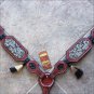 HILASON WESTERN LEATHER HORSE BREAST COLLAR MAHOGANY SILVER INLAY