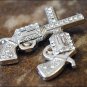 SET OF 4 CRYSTAL RHINESTONE BLING CONCHOS CROSS PISTOL SADDLE HEADSTALL COWGIRL