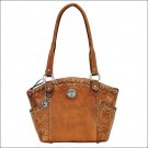 AW31 AMERICAN WEST GOLDEN TAN LEATHER LADIES BUCKET TOTE HANDBAG PURSE