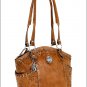 AW31 AMERICAN WEST GOLDEN TAN LEATHER LADIES BUCKET TOTE HANDBAG PURSE