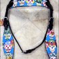 WESTERN LEATHER HORSE BRIDLE HEADSTALL BREAST COLLAR FUN PRINT BLACK