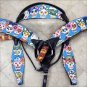 WESTERN LEATHER HORSE BRIDLE HEADSTALL BREAST COLLAR FUN PRINT BLACK