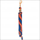5/8" X 8' WEAVER POLYPROPYLENE SOFT LEAD ROPE SOLID BRASS 225 SNAP ORANGE BLACK
