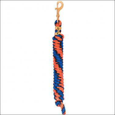 5/8" X 8' WEAVER POLYPROPYLENE SOFT LEAD ROPE SOLID BRASS 225 SNAP ORANGE BLACK