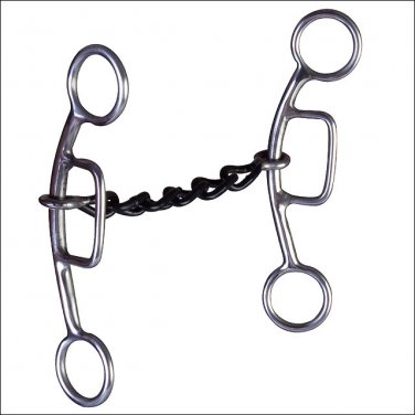 HILASON STAINLESS STEEL SLIDING HORSE GAG BIT 5-1/8"SMALL CHAIN MOUTH