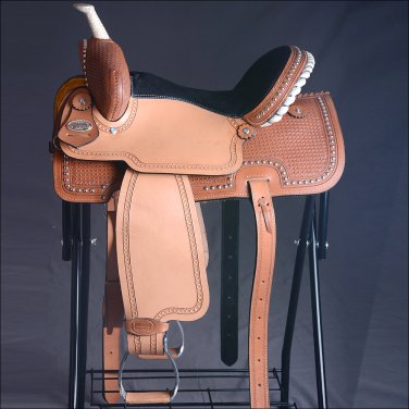BH131-F HILASON WESTERN LEATHER BARREL RACING TRAIL PLEASURE RIDING SADDLE 15"
