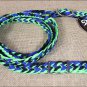 WEAVER LIME BLUE BLACK BRAIDED NYLON BARREL HORSE REINS NICKEL PLATED BUCKLE