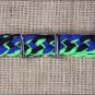 WEAVER LIME BLUE BLACK BRAIDED NYLON BARREL HORSE REINS NICKEL PLATED BUCKLE