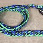 WEAVER LIME BLUE BLACK BRAIDED NYLON BARREL HORSE REINS NICKEL PLATED BUCKLE