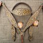 HILASON WESTERN EXOTIC CHEETAH HAIR ON LEATHER HORSE HEADSTALL BREAST COLLAR