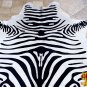 H185F HILASON HAIR ON LEATHER PURE BRAZILIAN COWHIDE SKIN RUG CARPET ZEBRA PRINT