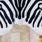 H185F HILASON HAIR ON LEATHER PURE BRAZILIAN COWHIDE SKIN RUG CARPET ZEBRA PRINT