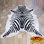 H185F HILASON HAIR ON LEATHER PURE BRAZILIAN COWHIDE SKIN RUG CARPET ZEBRA PRINT