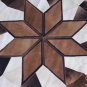 HS1145-F HILASON PURE BRAZILIAN COWHIDE HAIR ON LEATHER PATCHWORK 3D ROUND RUG