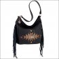 AMERICAN WEST LEATHER DREAM CATCHER LADIES SLOUCH SHOULDER HAND BAG PURSE BLACK