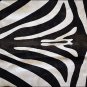 HS908F- HILASON ZEBRA STENCIL PURE BRAZILIAN HAIR ON FULL COWHIDE LEATHER RUG