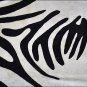 HS908F- HILASON ZEBRA STENCIL PURE BRAZILIAN HAIR ON FULL COWHIDE LEATHER RUG