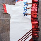 CH250-F HILASON US FLAG WHITE SMOOTH LEATHER BULL RIDING PRO RODEO WESTERN CHAPS