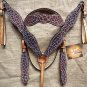 HILASON WESTERN LEATHER HORSE BRIDLE HEADSTALL BREAST COLLAR GIRAFFE TURQUOISE