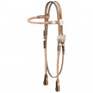 TOUGH 1 HORSE ROYAL KING SILVER LACED BROWBAND LEATHER HEADSTALL LIGHT OIL