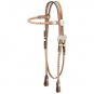 TOUGH 1 HORSE ROYAL KING SILVER LACED BROWBAND LEATHER HEADSTALL LIGHT OIL