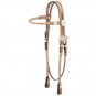 TOUGH 1 HORSE ROYAL KING SILVER LACED BROWBAND LEATHER HEADSTALL LIGHT OIL