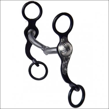 METALAB CLASSIC ANTIQUE FINISH SANTA FE WILD FLOWER SNAFFLE HORSE BIT
