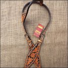 V1 HILASON WESTERN LEATHER HORSE ONE EAR HEADSTALL BRIDLE TAN BLACK