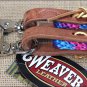 BLUE PINK PURPLE 8ft WEAVER HORSE POLY ROPING REINS W/ LEATHER LACES LOOP ENDS