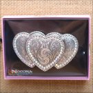 M&F WESTERN NOCONA WOMEN TRIPLE HEART WITH RHINESTONE BELT BUCKLE COWGIRL