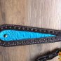 HILASON WESTERN HORSE HEADSTALL BREAST COLLAR BROWN TURQUOISE CROCODILE LEATHER
