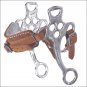 HILASON SS FLEECE LINED HACKAMORE NOSEBAND W/LEATHER CURB CHAIN HORSE BIT