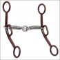 HILASON BROWN SLIDING HORSE GAG BIT 5-3/8" 3 PIECE SWEET IRON LIFESAVER MOUTH