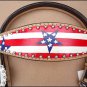 WESTERN LEATHER HORSE BRIDLE HEADSTALL BREAST COLLAR HAND PAINT AMERICAN FLAG