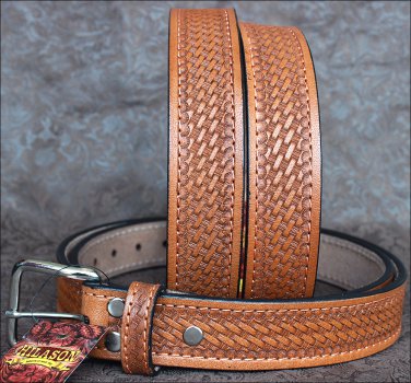 40"  F100 HILASON HANDMADE HEAVY DUTY WESTERN LEATHER MEN'S GUN HOLSTER BELT TAN