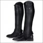 HORZE SOFT LEATHER HALF CHAPS TAPERED HORSE RIDING WOMEN BLACK