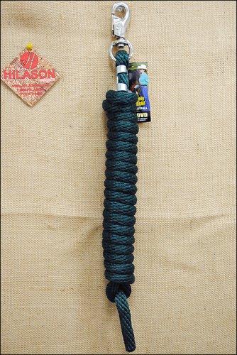 HUNTER GREEN POLY LEAD ROPE WITH NICKEL PLATED BULL SNAP WEAVER LEATHER