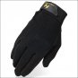 07 SIZE HERITAGE STRETCHABLE COTTON GRIP GLOVE HORSE RIDING EQUESTRIAN BLACK