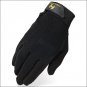 07 SIZE HERITAGE STRETCHABLE COTTON GRIP GLOVE HORSE RIDING EQUESTRIAN BLACK