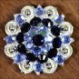 SET OF 4 MONAQ BLUE BLACK CRYSTALS BERRY CONCHO RHINESTONE HEADSTALL SADDLE