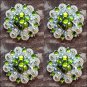 SET OF 2 PERIDOT GREEN AB CRYSTAL 1-1/4in BERRY CONCHO RHINESTONE SADDLE TACK