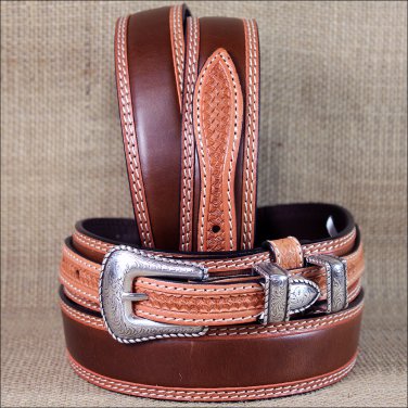 44X1 3/8" 3D NATURAL MENS WESTERN FASHION RANGER TAN LEATHER BELT SILVER BUCKLE
